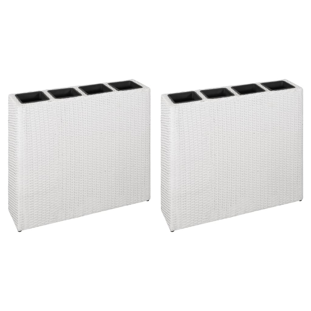 Letti Rialzati Da Giardino Con 4 Vasi 2 Pz In Polyrattan
