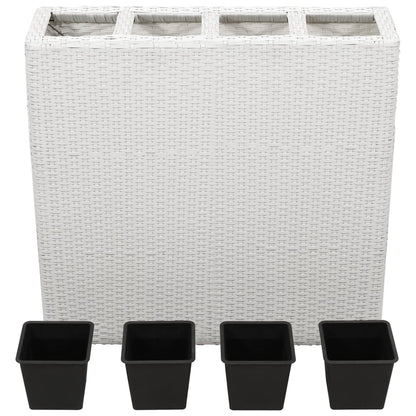 Letti Rialzati Da Giardino Con 4 Vasi 2 Pz In Polyrattan