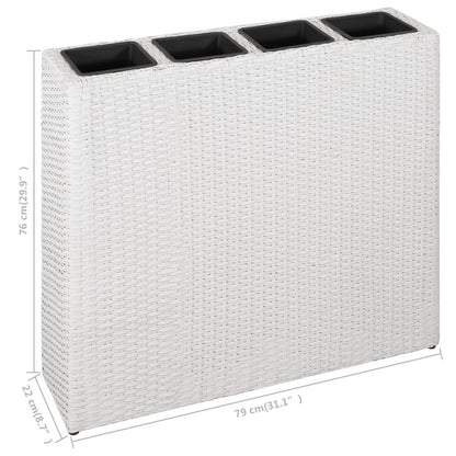 Letti Rialzati Da Giardino Con 4 Vasi 2 Pz In Polyrattan