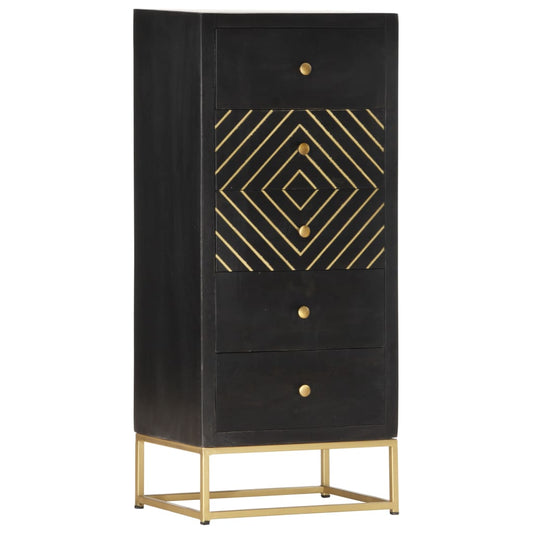 Cassettiera 45X30X105 Cm In Legno Massello Di Mango