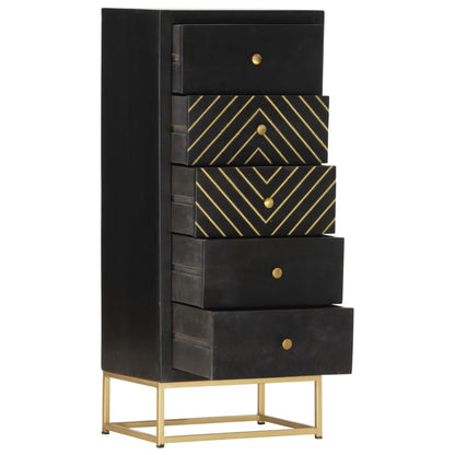 Cassettiera 45X30X105 Cm In Legno Massello Di Mango