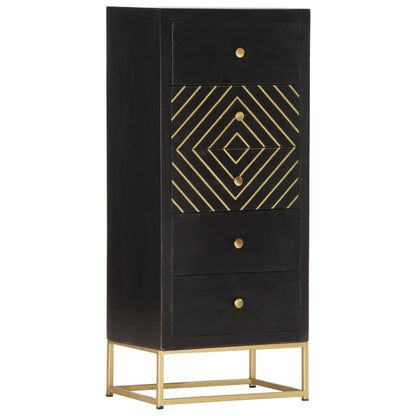 Cassettiera 45X30X105 Cm In Legno Massello Di Mango