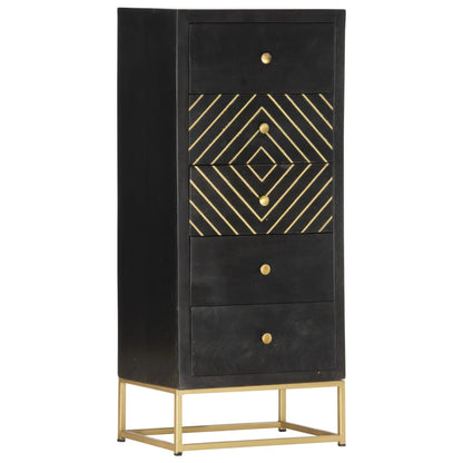 Cassettiera 45X30X105 Cm In Legno Massello Di Mango