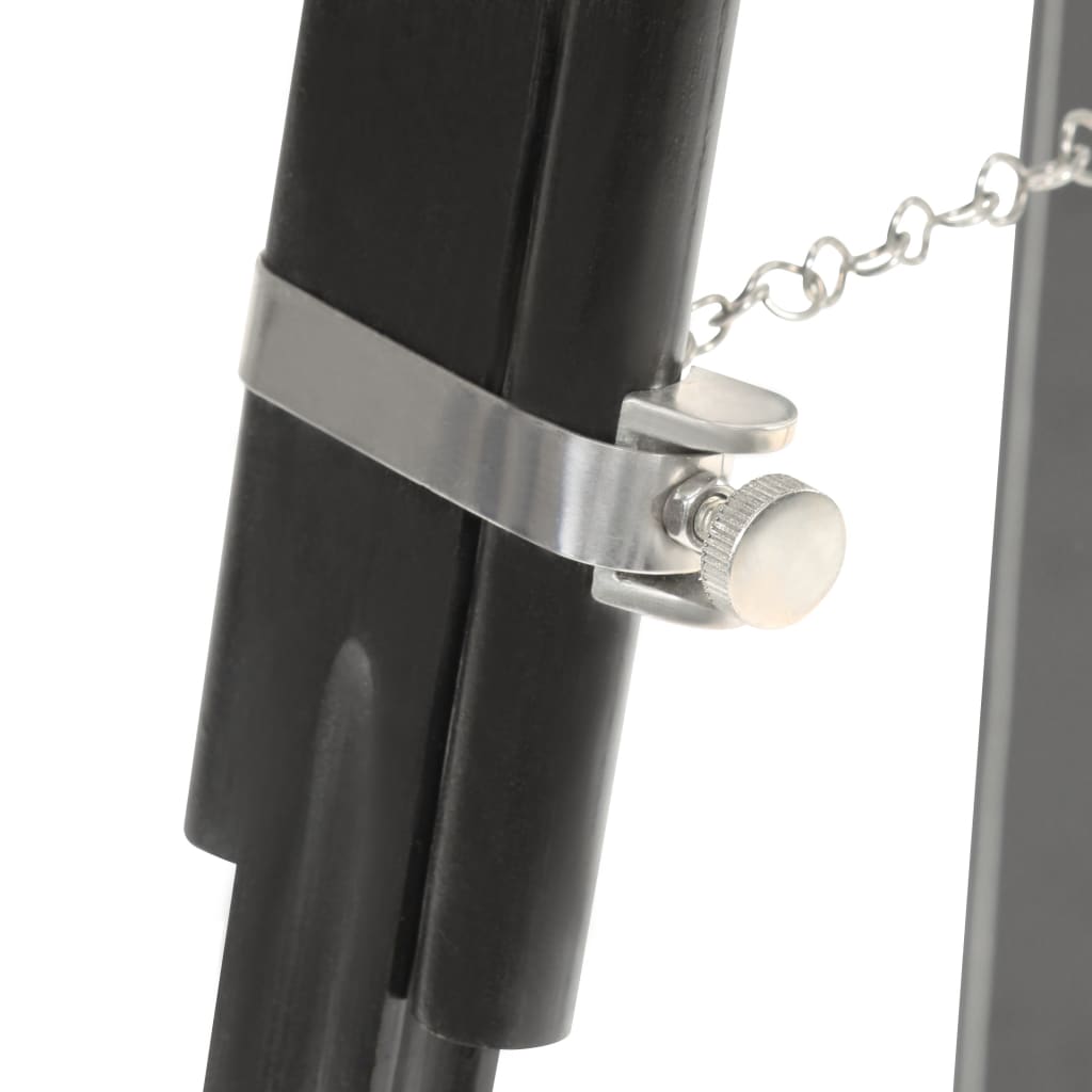 Lampada A Treppiede A Pavimento Nera In Legno Di Mango 171 Cm