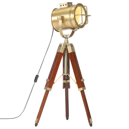 Lampada A Treppiede A Pavimento Nera In Legno Di Mango 69 Cm