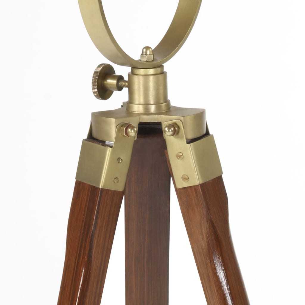 Lampada Da Terra A Treppiede Legno Massello Di Mango 97 Cm