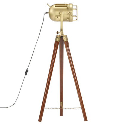 Lampada Da Terra A Treppiede Legno Massello Di Mango 97 Cm