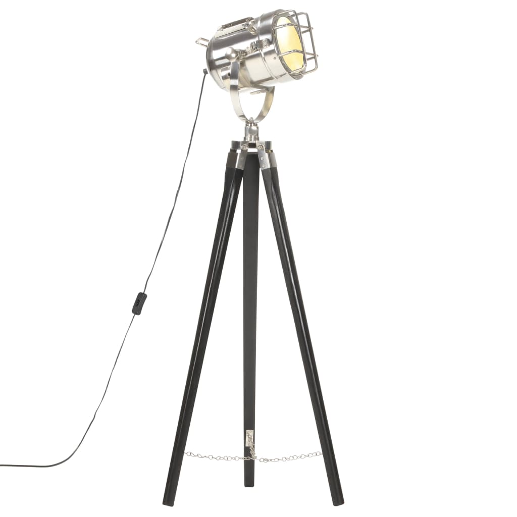 Lampada Da Terra A Treppiede Legno Massello Di Mango 97 Cm