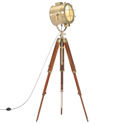 Lampada Da Terra A Treppiede Legno Massello Di Mango 165 Cm