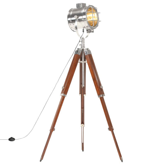 Lampada Da Terra A Treppiede Legno Massello Di Mango 165 Cm