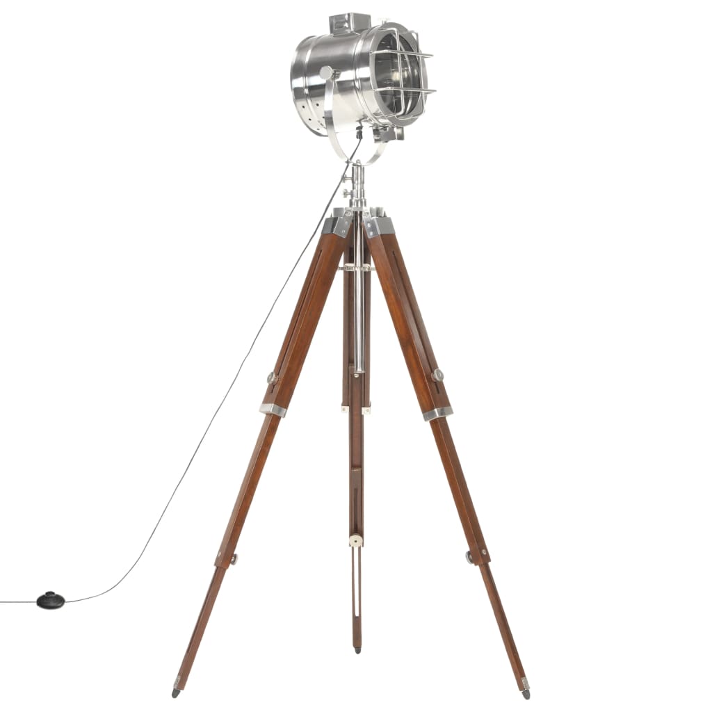 Lampada Da Terra A Treppiede Legno Massello Di Mango 165 Cm