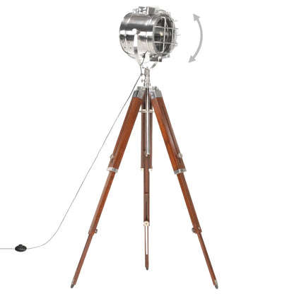 Lampada Da Terra A Treppiede Legno Massello Di Mango 165 Cm