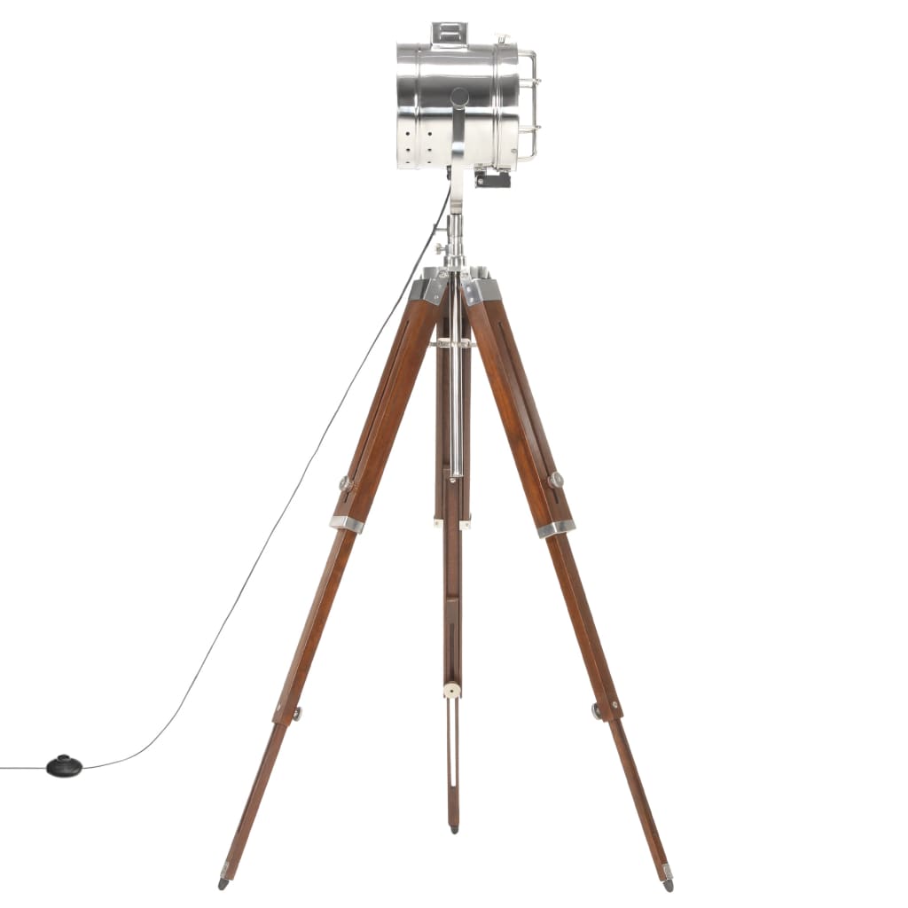 Lampada Da Terra A Treppiede Legno Massello Di Mango 165 Cm