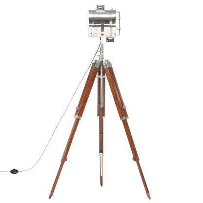 Lampada Da Terra A Treppiede Legno Massello Di Mango 165 Cm