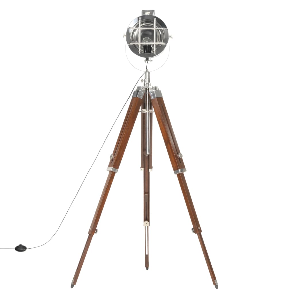 Lampada Da Terra A Treppiede Legno Massello Di Mango 165 Cm