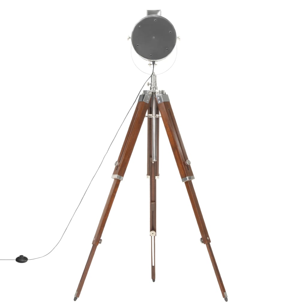 Lampada Da Terra A Treppiede Legno Massello Di Mango 165 Cm