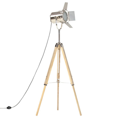 Lampada Da Terra A Treppiede Legno Massello Di Mango 140 Cm