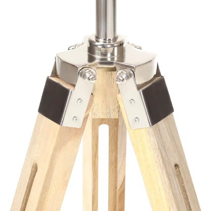 Lampada Da Terra A Treppiede Legno Massello Di Mango 140 Cm