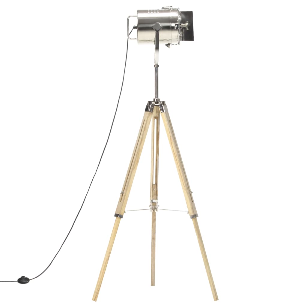 Lampada Da Terra A Treppiede Legno Massello Di Mango 140 Cm