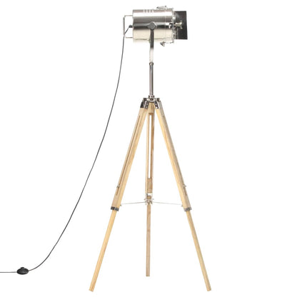 Lampada Da Terra A Treppiede Legno Massello Di Mango 140 Cm