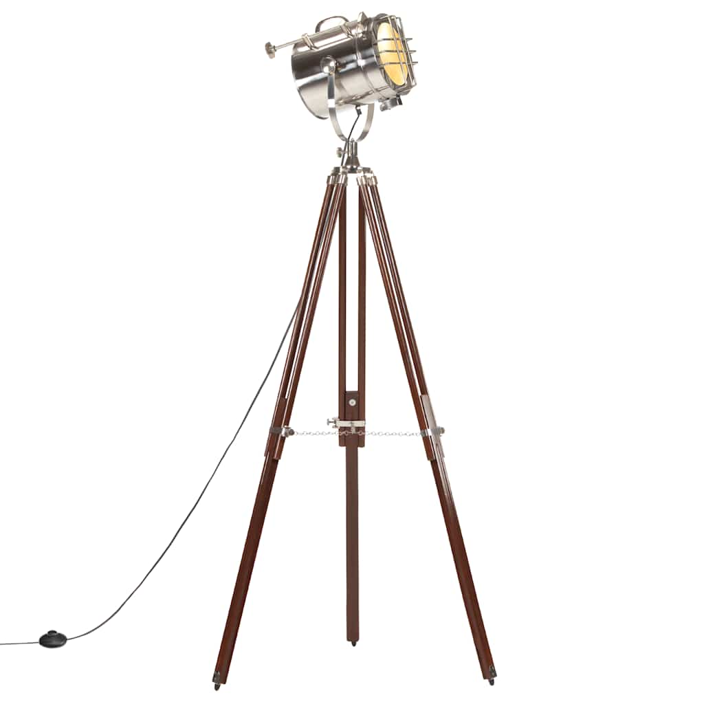 Lampada Da Terra A Treppiede Legno Massello Di Mango 180 Cm