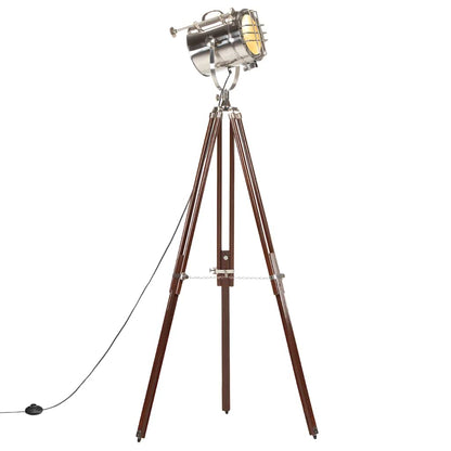 Lampada Da Terra A Treppiede Legno Massello Di Mango 180 Cm