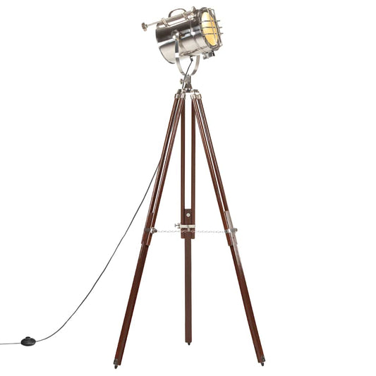 Lampada Da Terra A Treppiede Legno Massello Di Mango 180 Cm