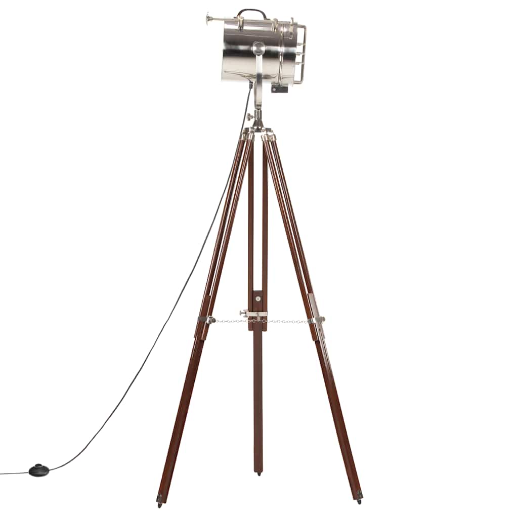 Lampada Da Terra A Treppiede Legno Massello Di Mango 180 Cm