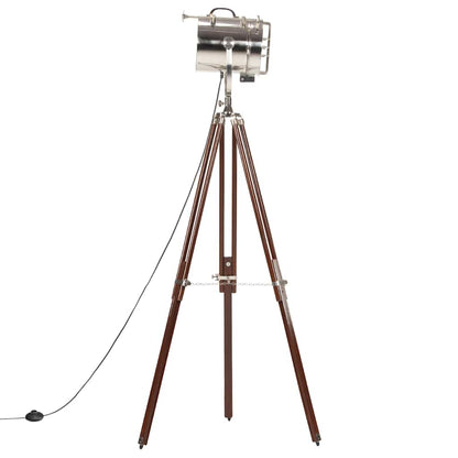 Lampada Da Terra A Treppiede Legno Massello Di Mango 180 Cm