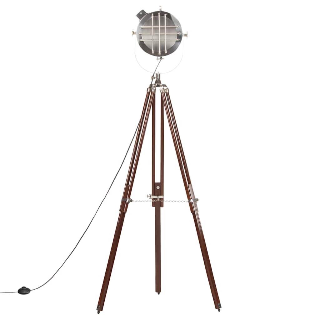 Lampada Da Terra A Treppiede Legno Massello Di Mango 180 Cm