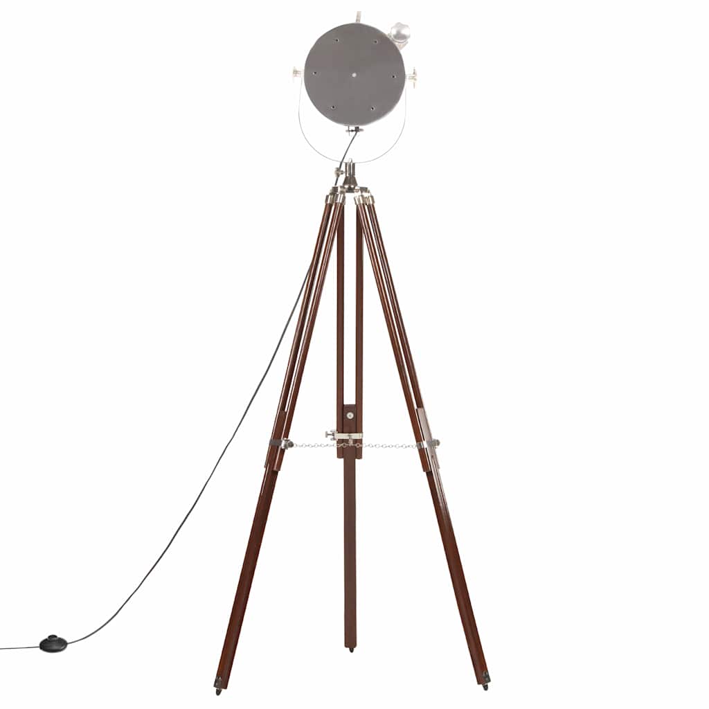 Lampada Da Terra A Treppiede Legno Massello Di Mango 180 Cm