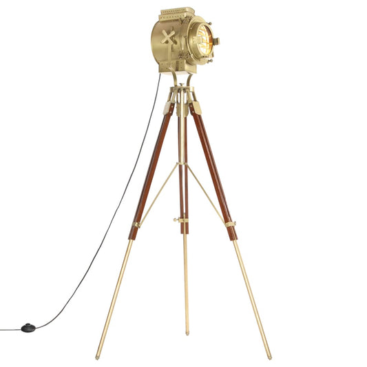 Lampada Da Terra A Treppiede Legno Massello Di Mango 193 Cm