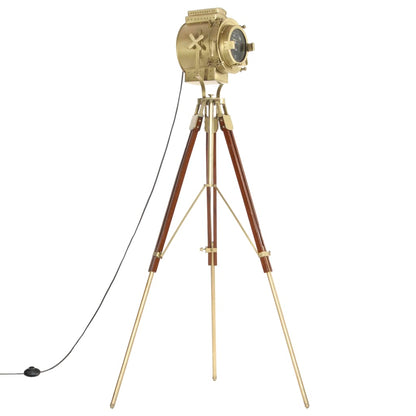 Lampada Da Terra A Treppiede Legno Massello Di Mango 193 Cm