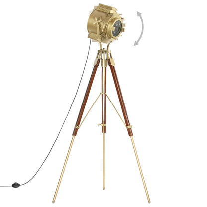 Lampada Da Terra A Treppiede Legno Massello Di Mango 193 Cm