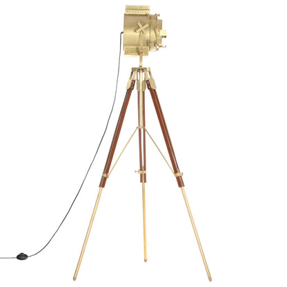 Lampada Da Terra A Treppiede Legno Massello Di Mango 193 Cm