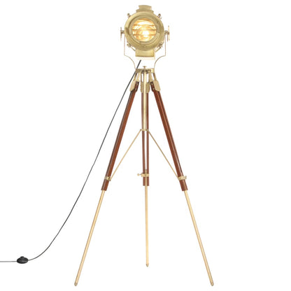 Lampada Da Terra A Treppiede Legno Massello Di Mango 193 Cm