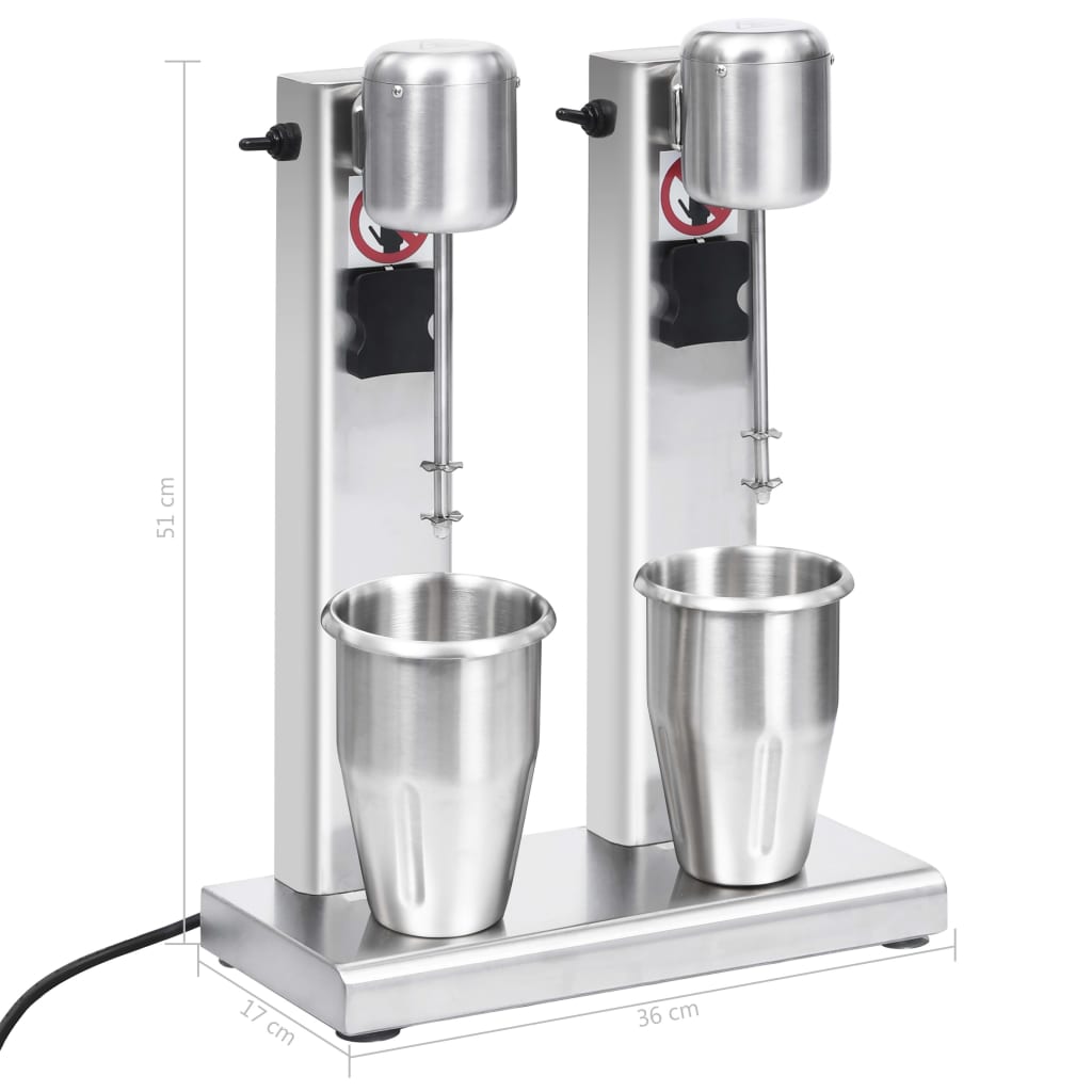 Frullatore Per Milkshake Con Tazza Doppia In Acciaio Inox 2 L