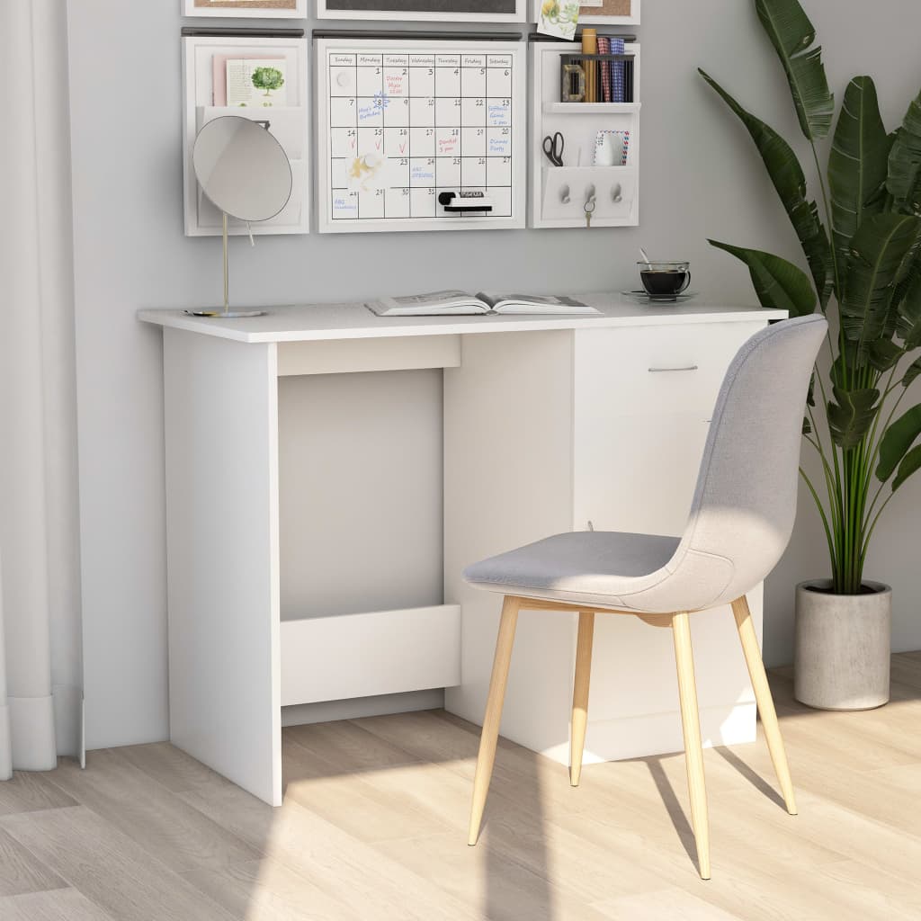 Scrivania Nera 100X50X76 Cm In Legno Multistrato