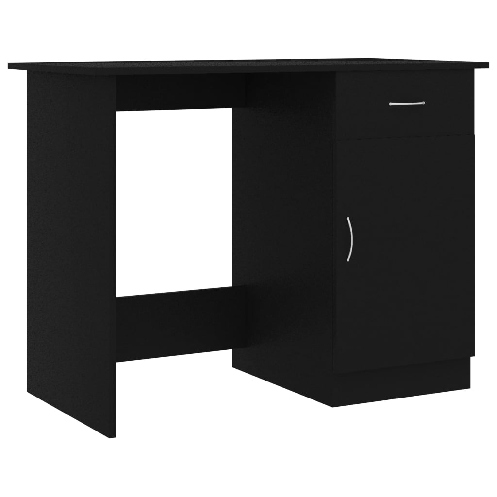 Scrivania Nera 100X50X76 Cm In Legno Multistrato