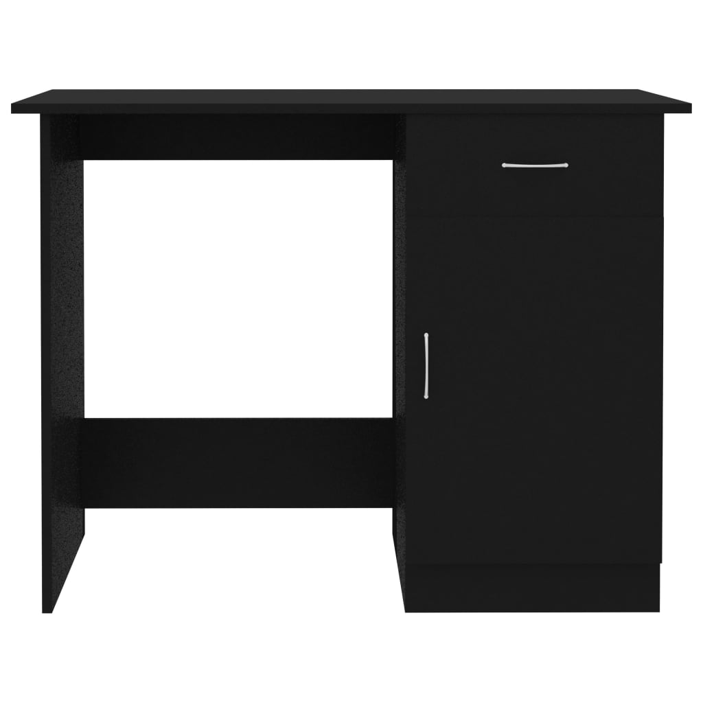 Scrivania Nera 100X50X76 Cm In Legno Multistrato