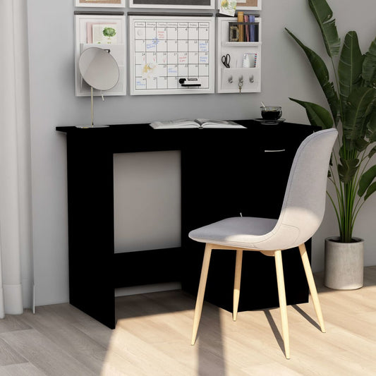 Scrivania Nera 100X50X76 Cm In Legno Multistrato