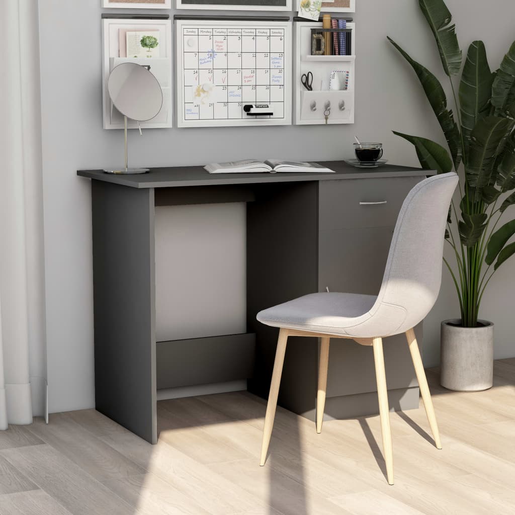 Scrivania Nera 100X50X76 Cm In Legno Multistrato