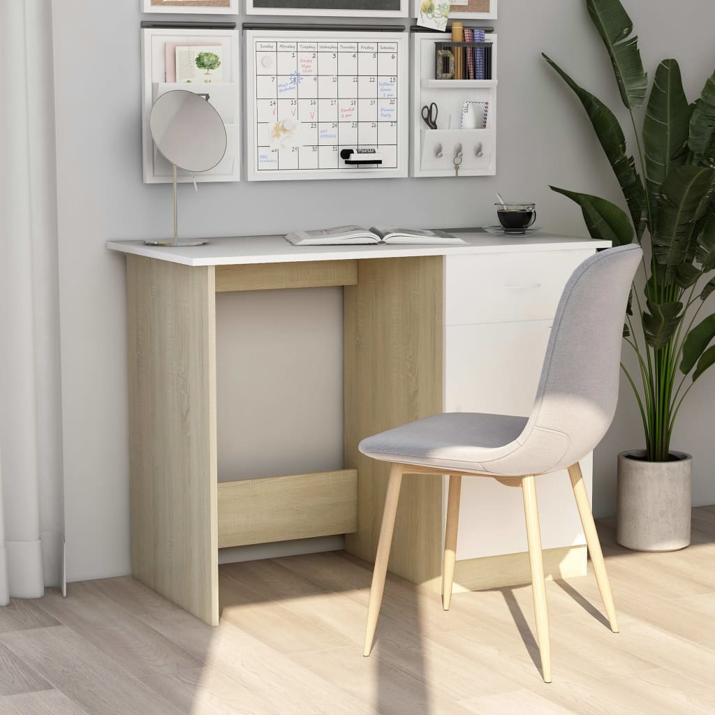 Scrivania Nera 100X50X76 Cm In Legno Multistrato