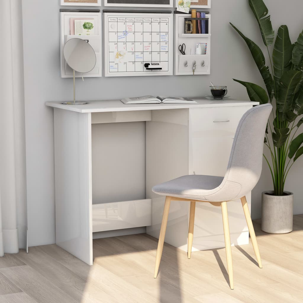 Scrivania Nera 100X50X76 Cm In Legno Multistrato