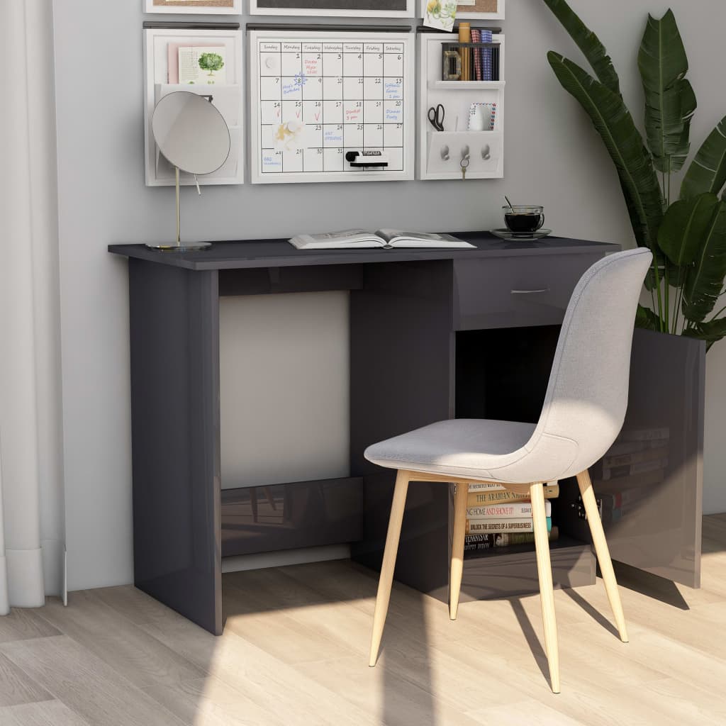 Scrivania Nera 100X50X76 Cm In Legno Multistrato