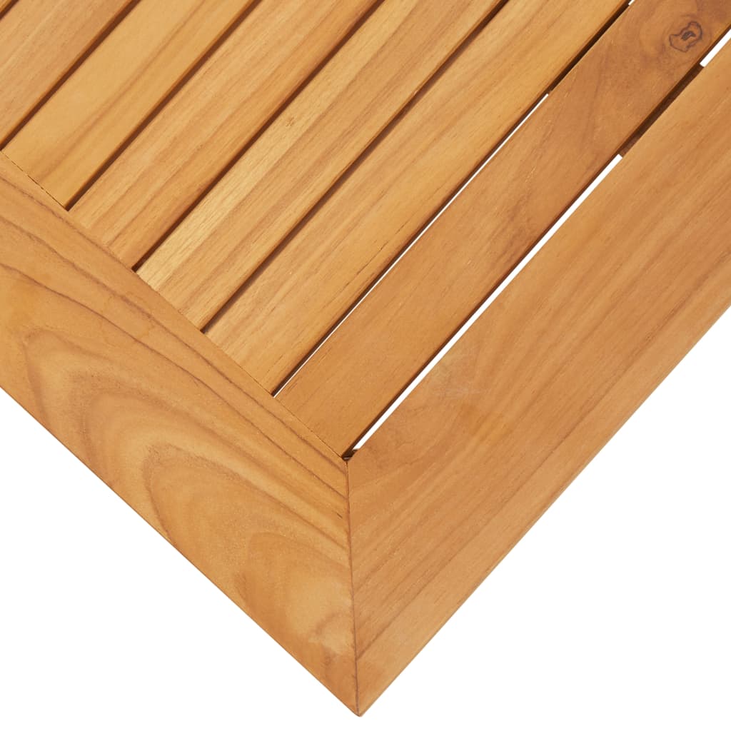 Tavolino Da Giardino 45X45X38Cm In Legno Di Teak E Acciaio Inox