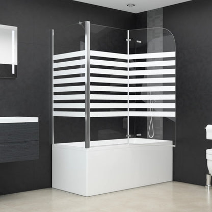 Cabina Da Bagno 120X68X130 Cm In Vetro Temperato A Righe