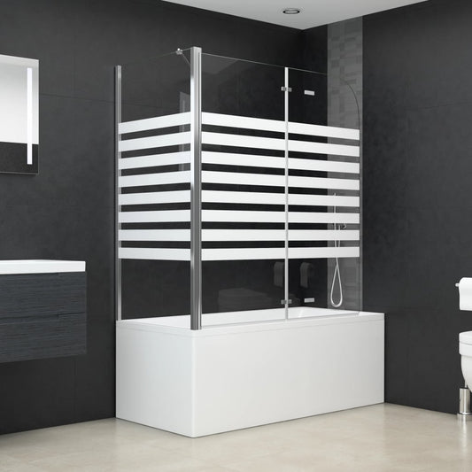 Cabina Da Bagno 120X68X130 Cm In Vetro Temperato A Righe