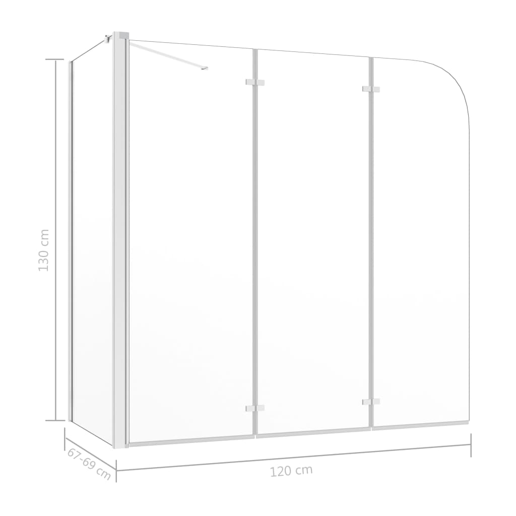 Cabina Da Bagno 120X69X130 Cm In Vetro Temperato Trasparente