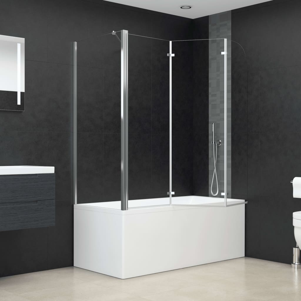 Cabina Da Bagno 120X69X130 Cm In Vetro Temperato Trasparente